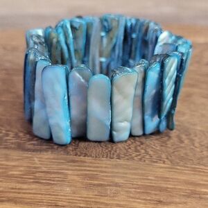 Vintage Dyed Abalone Shell Stretchy Elastic Bracelet